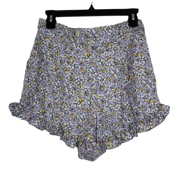 Lulu's shorts purple floral printed ruffled - Picture 3 of 4